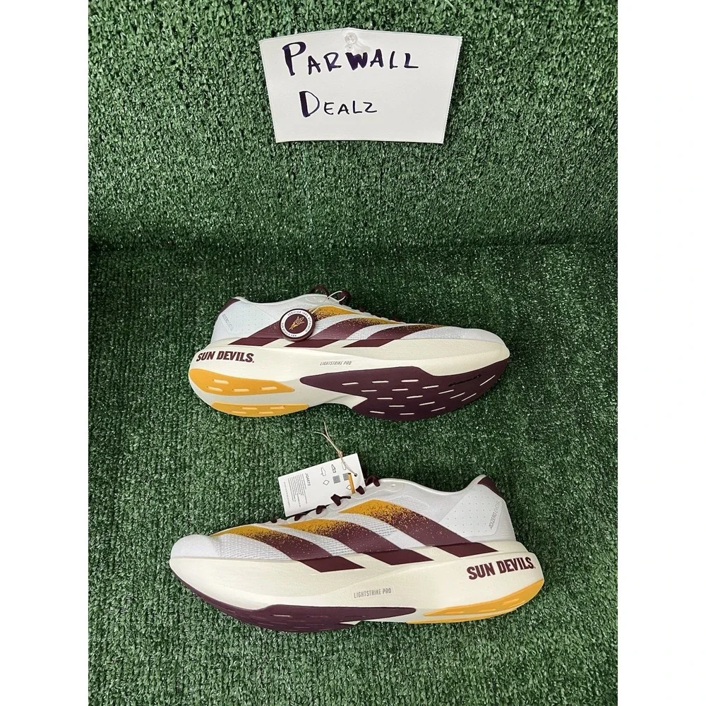 Adidas Adizero Evo SL Arizona State ASU White Running Shoes Men Size 13 JQ4572